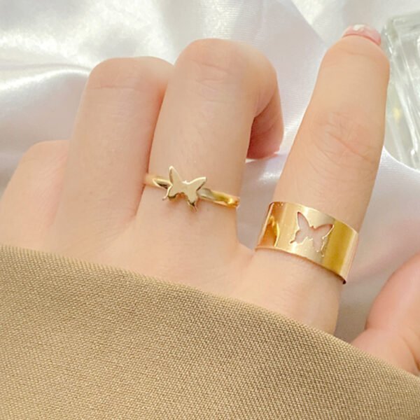 Golden Butterfly Couple Ring - Lifestyle