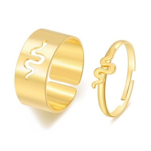 Golden Snake Couple Ring