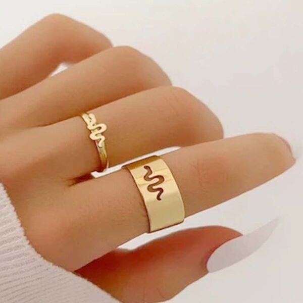 Golden Snake Couple Ring