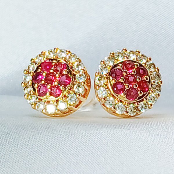 Golden red ear rings 1