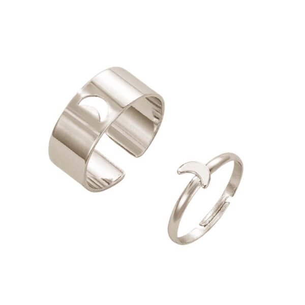 Silver Moon Couple Ring - Lifestyle