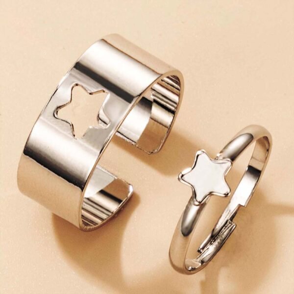 Silver Star Couple Ring