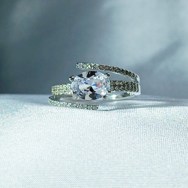 silver color white ring - luxore - rings - lifestyle - 1